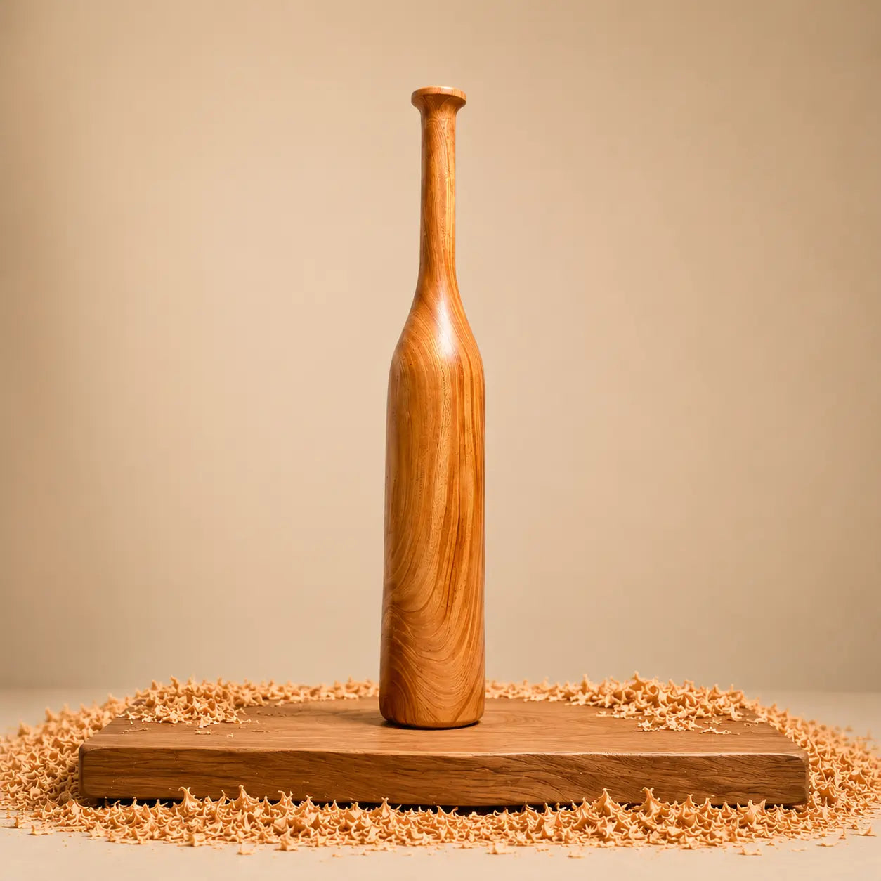 Long Handle Bottle Shape Mudgar in a wooden platform