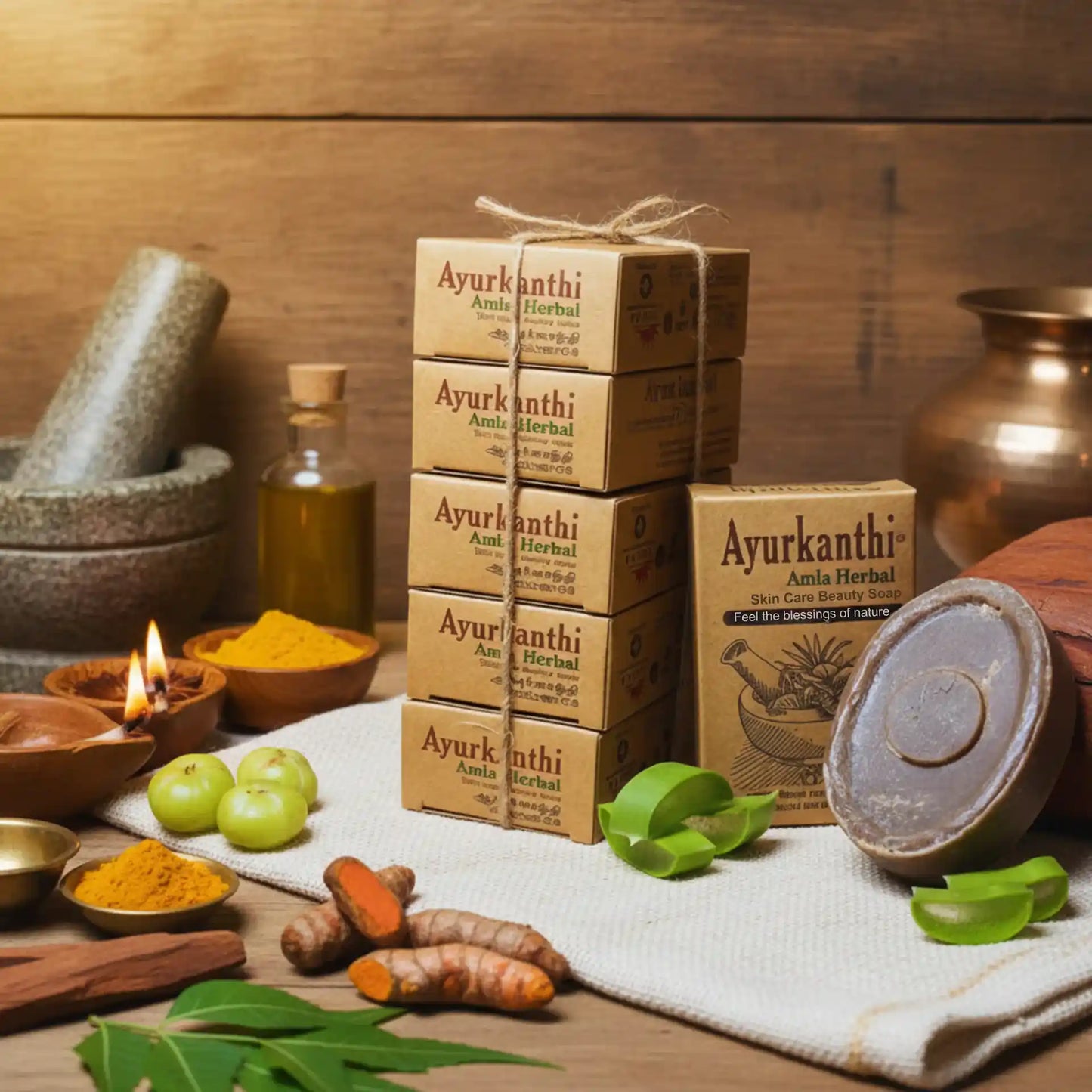Ayurkanthi Amla Herbal Soap – 100% Handmade | Chemical-Free Cold‑Processed Soap