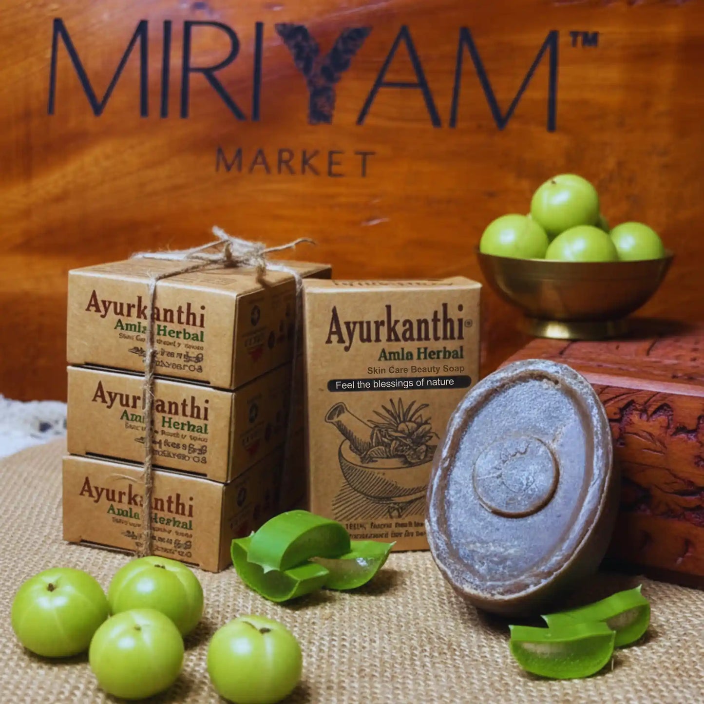 Ayurkanthi Amla Herbal Soap – 100% Handmade | Chemical-Free Cold‑Processed Soap