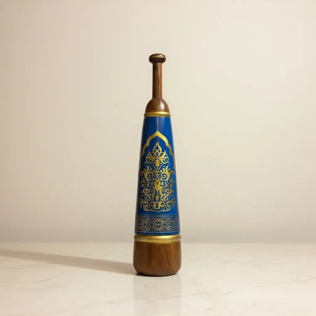 Handcrafted Painted Persian Meel – Traditional Wooden Fitness & Home Decor Piece | 8-9 kg X 2.3 Feet