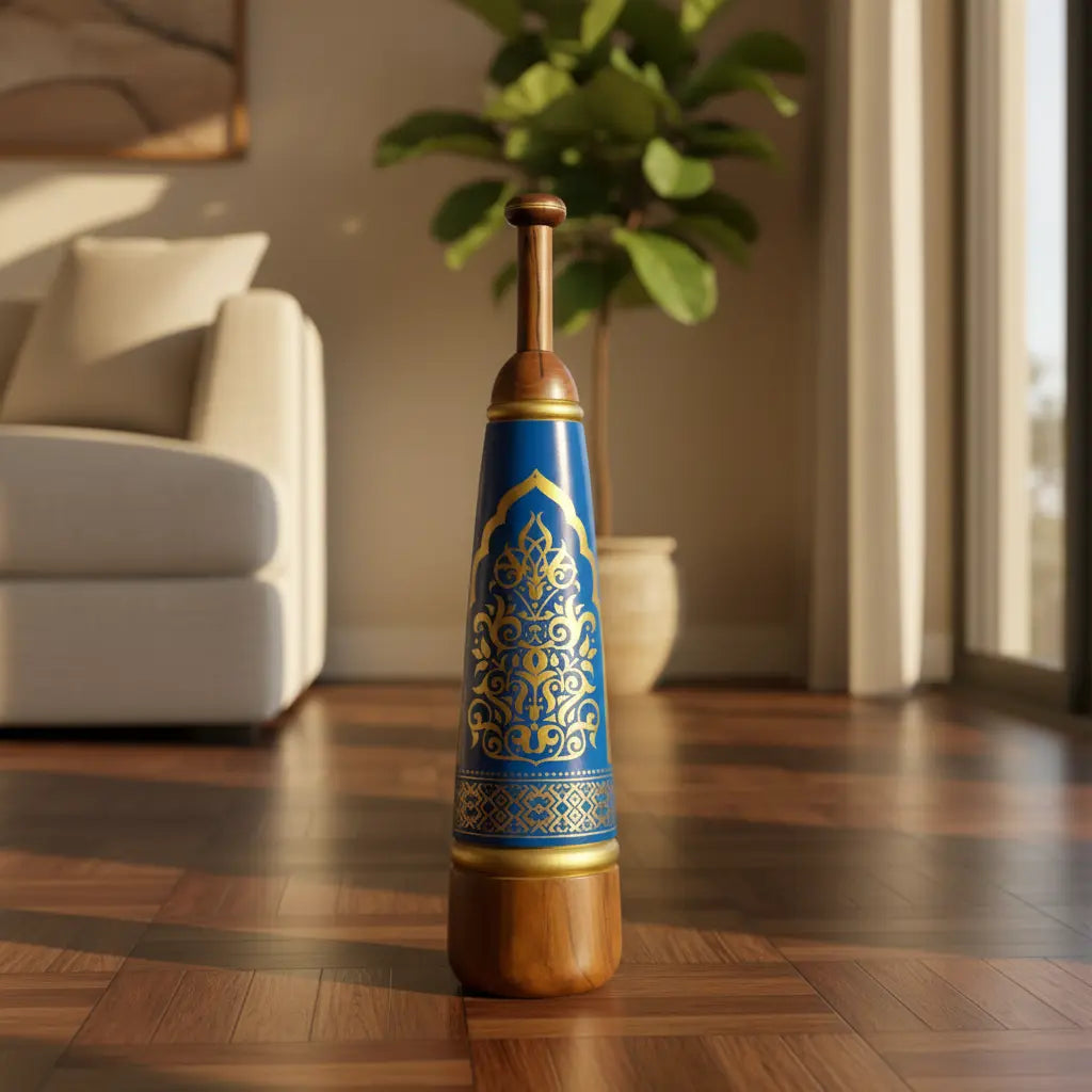 Handcrafted Painted Persian Meel – Traditional Wooden Fitness & Home Decor Piece | 8-9 kg X 2.3 Feet