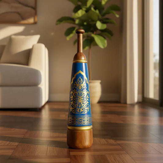Handcrafted Painted Persian Meel – Traditional Wooden Fitness & Home Decor Piece | 8-9 kg X 2.3 Feet