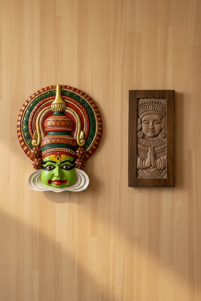 Kathakali & Theyyam - Portrait Light Wood