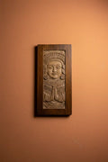 Hand-Carved Wooden Theyyam Wall Art | Kerala Ritual Art Wall Decor | 17.5 × 8 Inches
